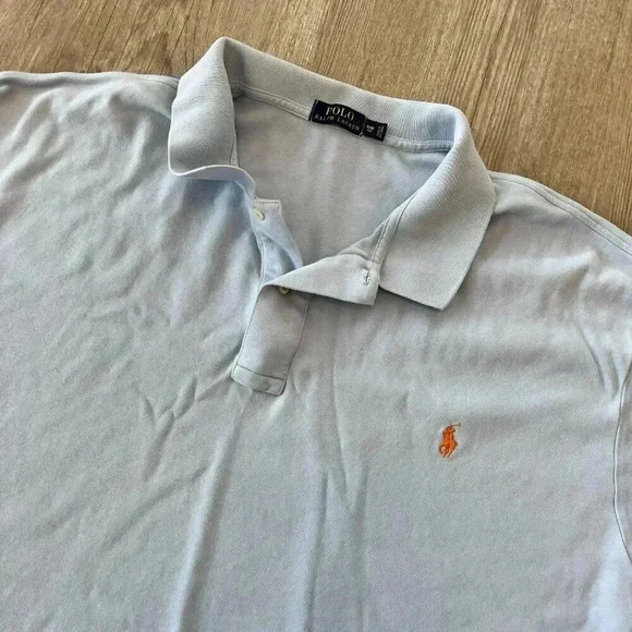 Mens Polo Ralph Lauren Blue Polo Shirt - 4XB - Picture 2 of 7